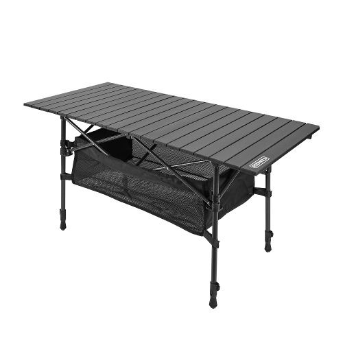 [메이튼] 레드와일드 높이조절 캠핑 롤 테이블 블랙 초 경량 알루미늄 접이식 키친 감성